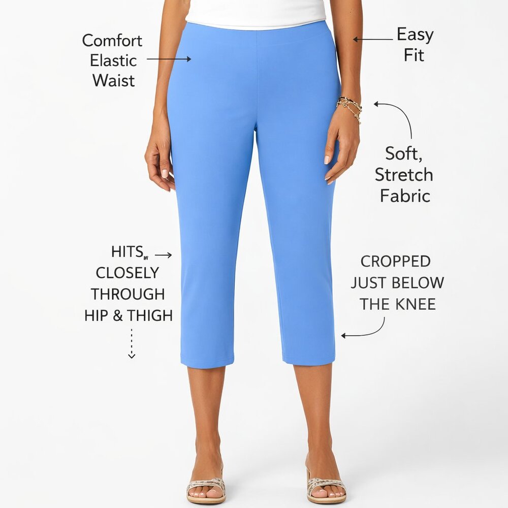 Catherines Supremacy Capri Pant Size 2X Suprema Elastic Waist - Picture 2 of 12